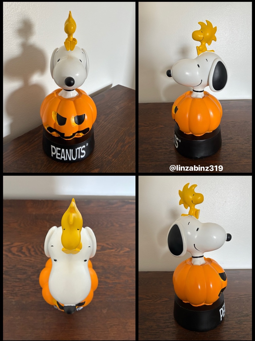 NWT- Peanuts- Snoopy & Woodstock on Orange Pumpkin Decoration